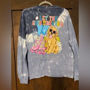 Simply Southern Purple and Cream Tie-Dye Shirt